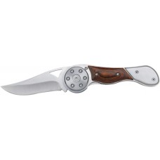 5 Inch Designer folding knife with wood overlay handle
